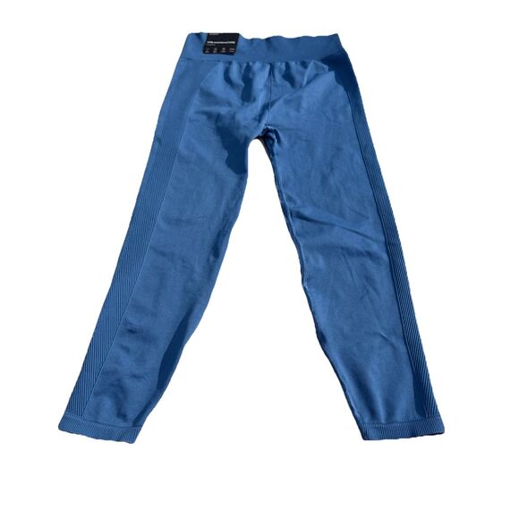 Abercrombie YPB Seamless Core High Waist 7/8 Legging Blue Ribbed NWT $65 Large - Picture 2 of 9